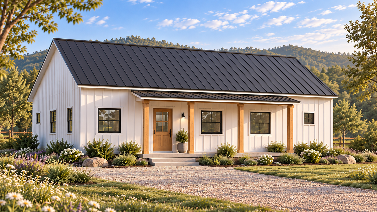 Willow Creek GN-102 illustrative white Modern Farmhouse exterior