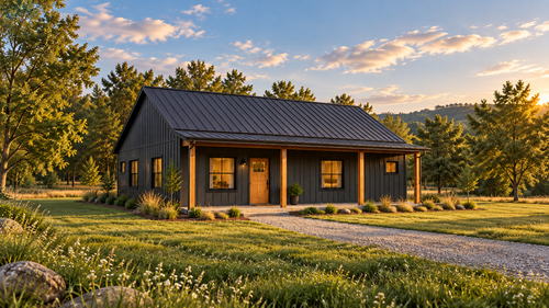 Cedar Ridge GN-101 exterior visualization with full-width covered porch